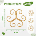 4PCS Iron Monstera Support, Uniquely Designed Plant Support Stakes for Indoor Plants, Stable Plant Stakes and Supports, Turtle Shell Bamboo Clamp Set for Thriving Growth
