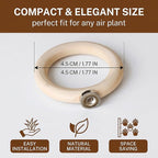 Magnetic Air Plant Holder 6-Pack, 4.5cm Wooden Ring Suspended Display for Tillandsia, Natural Wood Magnet Wall Mount & Refrigerator Sticker, Includes 6 Magnetic Patches Light Wood