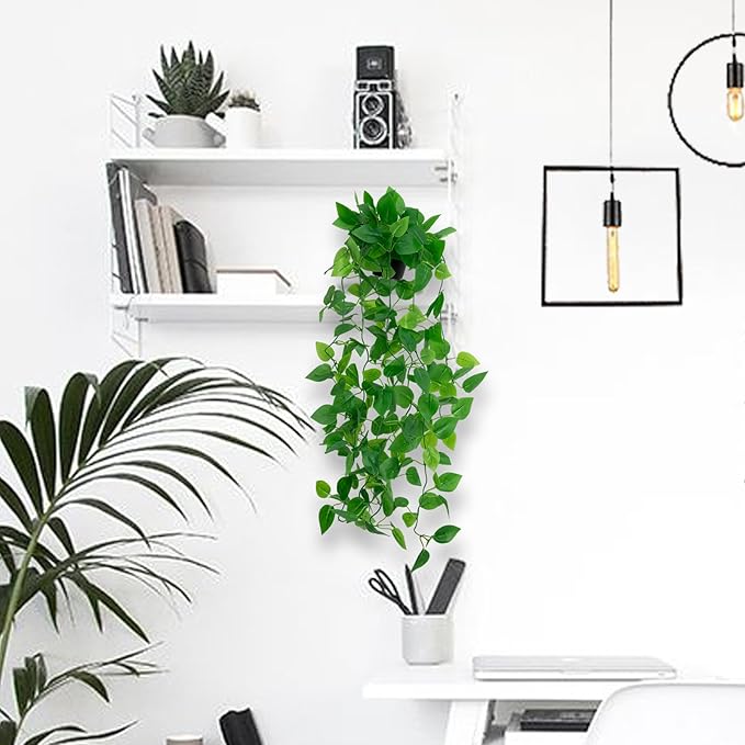 Freyalife Fake Hanging Plants for Room Decor,1pcs Artificial Potted Plants Vines for Wall Home Office Aesthetic Living Kitchen Bathroom Coffee Table Shelf Indoor Outdoor Farmhouse Patio Decorations