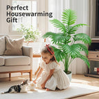 28“ Fake Plant Large Artificial Plam Tree for Indoor Room Decor,Faux Potted Plant for Home Offce Balcony Livingroom Bathroom Bedroom Outdoor Courtyard Decor
