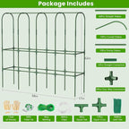 62in Tall Cucumber Trellis for Raised Bed, 68" L x 62" H Metal Garden Trellis for Climbing Plants Outdoor, U-Shape Vegetables Trellis Support for Squash Zucchini Peas Grape