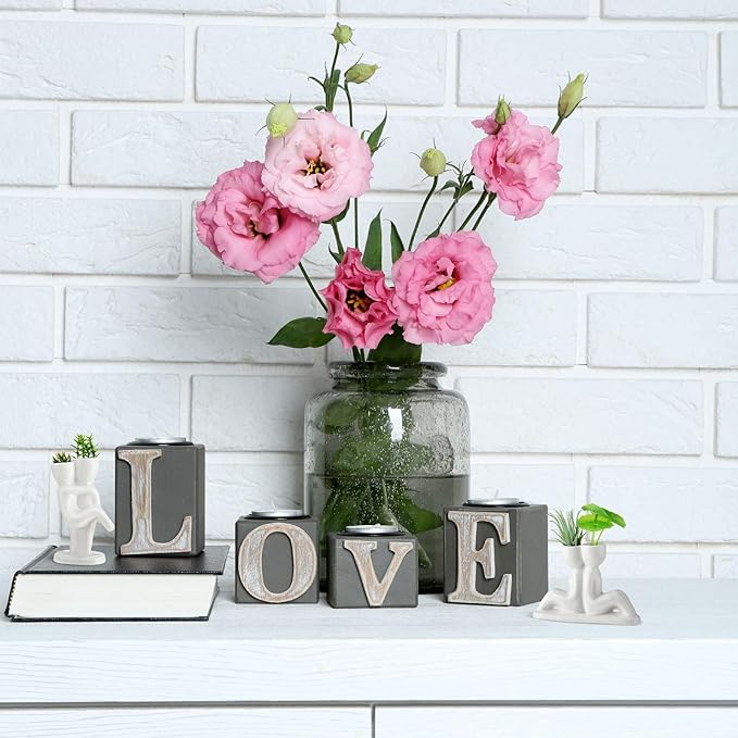 Potchen 4 Pieces Ceramic Air Planters Holder People Head White Cute Table Top Display for Air Plants Lovers DIY Decoration Home Office Holiday (Lovers Style)