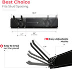 TIDYME Garage Tool Organizer Wall Mount - 32 inches - Sturdy Storage Rack with Adjustable Hooks, Anti-Rust - Easy Installation, 200lbs Capacity - Garden Tool Organizer (02 Racks & 04 Hooks)