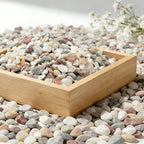 3/8 Inch Decorative Pebbles, River Rocks for Indoor Plants, Succulents, Planters, Vases, Fish Tank, Aquarium Gravel & Landscaping, Mixed Color, 6LB