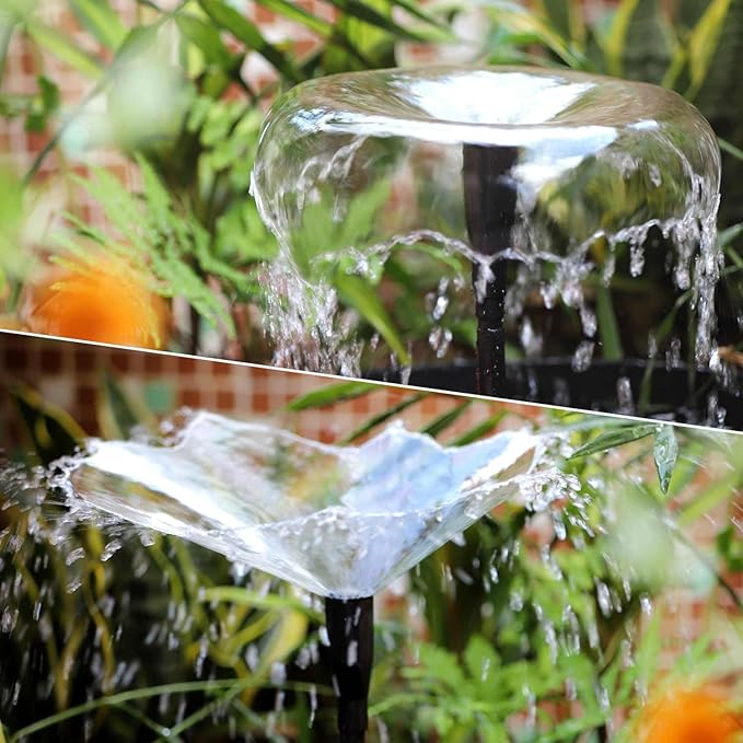 Plastic Fountain Nozzle 1/2, Fountain Head for Garden, Ponds, Tabletop Fish Ponds, Use for Indoor and Outdoor, 9 Components and 5 Different Shapes for Easy Installation, Pool Aerator Nozzle