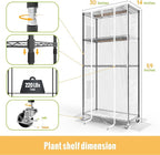 Indoor Greenhouse with Grow Light and Shelves - 4 Tier Plant Stand with Grow Light, Zippered PVC Cover and 3 Dimmable 1.8FT 60W Grow Lights with Timer, 30" L X 14" W X 59" H, Black