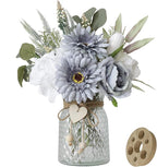 Leftover Fake Flowers in Vase with a Flower Arrangement,Silk Artificial Flowers in Vase,Dining Table Centerpiece Decor,Flower Arrangements for Home Decor,Kitchen Decor