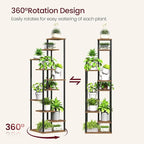 10 Tier Plant Stand Indoor, Tiered Corner Plant Shelf Flower Stand for Living Room, Balcony, Patio, Garden, Rustic Brown