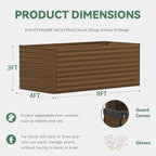 FOOWIN 2pcs 8x4x3ft Galvanized Raised Garden Bed, Planter Raised Garden Boxes Outdoor, Large Metal Raised Beds for Gardening, Garden Bed for Vegetables, Flowers, Herb, Brown