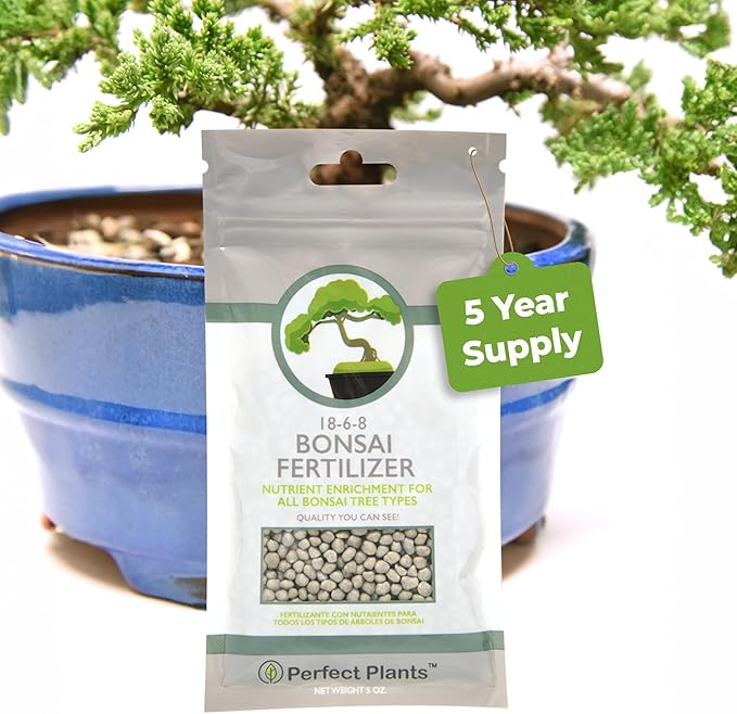 Bonsai Fertilizer Pellets by Perfect Plants - 5 Year Supply - All Natural Slow Release - Extended Enrichment for All Live Bonsai Tree Types