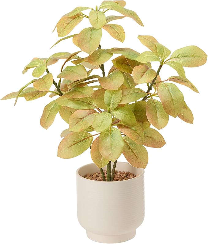18" Fall Artificial Eucalyptus Plant,Indoor Fake Potted Plants with Ceramic Pots,Faux Plant Desk Plants for Living Room Kitchen Bathroom Office centerpieces Decor