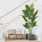 Artificial Bird of Paradise Plant 7.5Ft Tall Fake Tropical Palm Tree Large Fake Plants with 18 Silk Banana Leaves Faux Plant Indoor Decor Trees White Pot for Home Bedroom Living Room Office