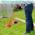 Dolibest 4 x32 Auger Drill Bit for Planting, Steel Garden Auger for Post Hole Digger, Bulb Planter Tool for Beach Umbrella, Mailbox, Fence Post Holes Digger - Fits 3/8" Hex Drill