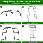 7.2FT Garden Arch Trellis for Climbing Plants, Heavy Duty 66" Wide Walk-Through Metal Arch with Netting, Wind-Resistant Vertical Garden Support for Cucumbers, Roses, Beans, Squash (33" Arch)