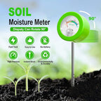 Soil Moisture Meter, Plant Water Monitor, Soil Hygrometer Included 200+ Plants Care Guide, 100 pH Test Strips & Sample Tube, Soil Water Gauge Meter for Garden, Lawn, No Battery Needed (Green)