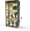 Indoor Greenhouse with Clear Cover – 4-Tier Portable Plant Stand with 3 T8 Grow Lights, Timer, Thermometer, Ventilation, Seed Starter for Herbs, Seedlings, Flowers (35.8"x13.8"x62.8")