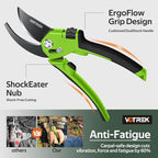 VOTREK® Pruning Shears for Gardening, [Patented Stepless Handle Opening] - Garden Clippers with Ultra-Sharp SK5 Steel for Weak Hand, Universal Fit for All Hand Sizes, Effortlessly Cuts 1-Inch Branches