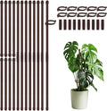 30Pcs Plant Support Stakes 17 inch SupKing Garden Orchid Sticks Extended to 3ft 4ft 5ft Plant Poles with Clips for Indoor Outdoor Potted Tomato Rose Amaryllis Vegetables Comes with 20 Ties(Brown)