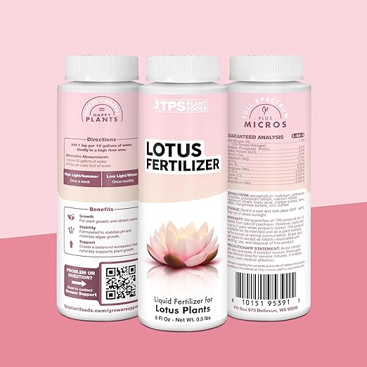 Lotus Fertilizer – Fish Safe Liquid Plant Food for Bigger Lotus Blooms & Stronger Roots 8 oz