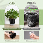 Wonderjune Self Watering Pots for Indoor Plants with Deep Reservoir and High Drainage Holes for Outdoor Plants and Flowers, Bare Root Planter(4.72'', 5.91'', 7.09'',Black,9 Pcs)