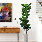 Artificial Fiddle Leaf Fig Tree 5FT Faux Fiddle Leaves Fig Tree Artificial Plants in Pot for Indoor Outdoor Fake Tree Plants