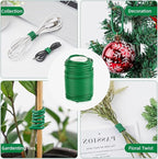 Soft Plant Ties Green Garden Twist Ties for Plants 65.6ft Reusable Rubber Garden Wire Plant Ties to Support Climbing Plants Indoor & Outdoor Vines Tomatoes Office Home Organizing (65.6feet * 3.5mm).