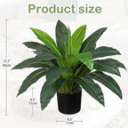 GnFlus Faux Plants 17'' Dracaena Artificial Plants Indoor Yucca Fake Potted Plant with 19 Leaves Tropical Silk Plant for Home Living Room Dining Table Kitchen Counter Office Shelf Décor