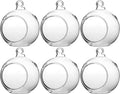 WGV Hanging Terrarium Globe, Width 2.5", Height 3", DIY Air Succulent Planter, Clear Glass Vase Orb with Flat Bottom, Candle Holder for Windowsill Outdoor Garden Decor, 6 Pieces Bulk