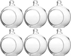WGV Hanging Terrarium Globe, Width 2.5", Height 3", DIY Air Succulent Planter, Clear Glass Vase Orb with Flat Bottom, Candle Holder for Windowsill Outdoor Garden Decor, 6 Pieces Bulk