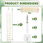 Extra Tall 6ft Wooden Ladder Trellis for Climbing Plants - Sturdy Indoor/Outdoor Plant Support,Easy Assembly & Space-Saving Vertical Garden Decor for Potted Plants, Vines, Pothos, Monstera