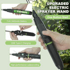Electric Sprayer Wand, Adjustable Nozzle Telescopic Design with 16.4FT Hose, Upgrade Rechargeable Battery ensure Long Runtime, Lightweight Cordless Tool for Weed Control & Plant Watering