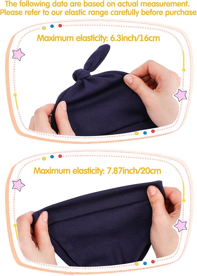 Geyoga 12 Pieces Newborn Hat Mittens Gloves Set Baby Boys Girls Cotton Baby Beanie for 0-12 Months