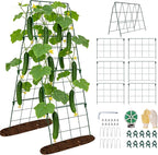 Cucumber Trellis, 48"x16" Adjustable A-Frame Trellis for Climbing Plants, Metal Foldable Upgraded Vegetable Trellis for Raised Bed, Support for Tomatoes, Squash, Zucchini, Vegetables & Flowers