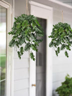 Large Fake Hanging Plants in Pot for Indoor & Outdoor, Long Artificial Monstera Hanging Basket, 27.6" Fake Potted Vines Ivy Greenery Plant for Room Wall Shelf Decor Living Room Bathroom Patio Porch