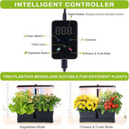 Indoor Herb Garden with Grow Light & Pots, Full Spectrum LED Planter for Kitchen Herbs & Houseplants, Height Adjustable Indoor Growing System for Home & Apartment Decor(Black, 16 * 6.3 * 7.1 inch)