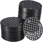 PATIKIL Flower Pot Hole Mesh Pad, 60Pcs 1.8 Inch/4.5cm Round Rigid Bonsai Drainage Mesh Grid Screen Bottom Grid Mat for Garden, Black