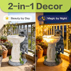 HUYIENO Solar Garden Statue Outdoor Decor Ornament Waterproof Solar Powered LED Lights for Yard, Patio, Lawn Gift for Mom, Women, Housewarming Raccoon
