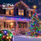 JMEXSUSS 500 LED Christmas Lights Outdoor Waterproof, Multicolor Christmas Tree Lights Plug in, 8 Modes Twinkle Fairy String Lights for Indoor Xmas Wedding Party Garden Decoration