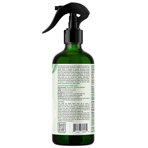 GARDENWISE Professional Foliar Plant Spray with Essential Micronutrients 3-1-2 for Snake Plants, Dracaena trifasciata, Sansevieria - Liquid Fertilizer - Plant Food - Plant Shine - Plant Care (16 OZ)