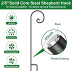 BEAU JARDIN Shepherd Hook 48 Inch 2 Pack No Assembly Required 2/5 Inch Heavy Duty Solid Metal Hanging Pole for Outdoor Garden Plant,Bird Feeder,Lanterns,Wedding Decor,Plant Baskets Wind Chimes