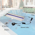 PONDO Pool Waterfall 24" APP with 16 Colors LED Lights, Stainless Steel Pond Fountain Set for Outdoor Decorations, Patio Waterfall Spillway Kit on The Wall for Garden, Easy Installation