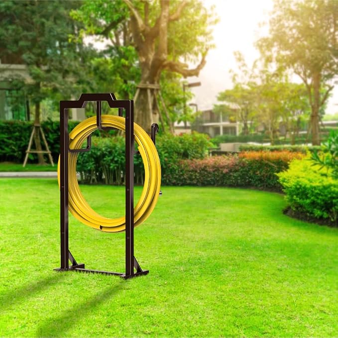 Skycarper Garden Hose Reel Holder Water Hose Hanger Organizer Stand,Bronze