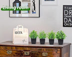 Der Rose Set of 4 Pack Small Fake Plants Mini Artificial Faux Plants Indoor for Bathroom Farmhouse Room Table Decor