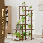 Bamworld 55“ Tall Plant Stand Indoor Outdoor Corner Plant Shelves Wood Plant Holder for Living Room Flower Stand Plant Rack for Multiple Plants Living Room Patio Balcony Garden