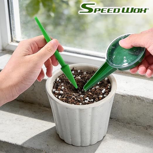 SPEEDWOX Dibbler Gardening Tool Wood Handle Garden Hole Punch Dibbler Tool for Planting Seeds,Self Watering Stakes Bulb Planter Tool Flower Bulb Planting Tools Hole Digger for Gardening