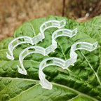 Plant Support Clips -100PK, White Tomato Clips for String Trellis, Grape Vine Clips for Garden Netting Climbing Plants, Secured Plastic Plant Clips