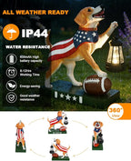 Cute Solar Dog Garden Statue with Lantern Light, 11 Inch Resin Dog Figurine Outdoor Decor, Outdoor Statues for Yard Lawn Porch Patio Balcony Home House, Unique Gift for Mom Grandma Dog Lovers Dad