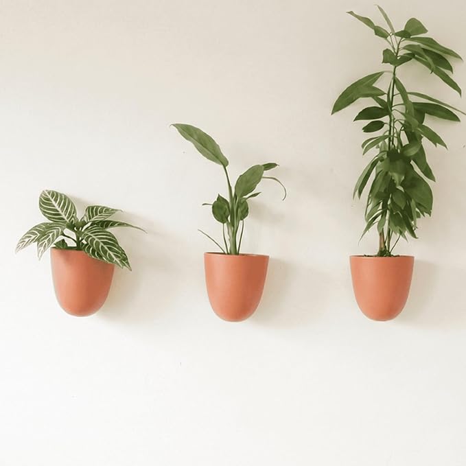 Make Good PlantPod Luxe Self-Watering Wall Planters (Set of 3, Terracotta) - Easy to Water and Install - Lightweight - Design Your Own Vertical Garden - Wall Planters for Indoor Plants