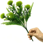 CATTREE Artificial Dandelion Plants, Plastic Flowers Shrubs Bushes Fake Grass Wedding Indoor Outdoor Home Garden Verandah Centerpieces Arrangements Party Decoration Planting Filler - Green 4 Pack