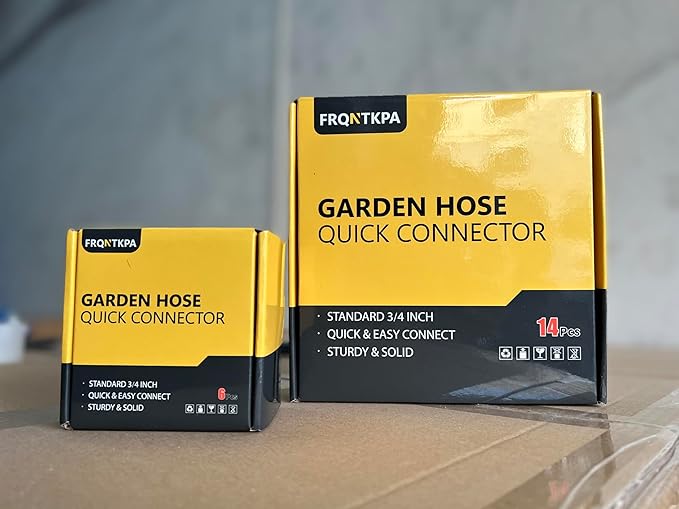 Garden Hose Quick Connector, No-Leak 3/4 Inch GHT Thread Fitting Water Hose Female Adapter and Male Adapter, Heavy-Duty Rust Resistant Brass Water Pipe Connect, Easy to Use (14 Pack ）